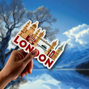 Durable Build London Bridge Vinyl Sticker UK Big Ben Red Bus Design Durable Car Window Refrigerator Decal Perfect Souvenir Gift for British Pride British