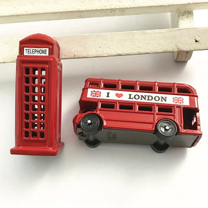 1pc2pcs British Telephone Booth Bus Model Creative 3D Bus Public Bus Model London Gift Home Decoratio