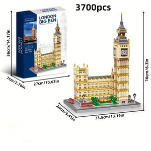 17003700pcs 3D Puzzle Building Blocks Set Famous Landmarks Model Kit with White House Leaning Tower of Pisa Big Ben Triumphal Arch Educational DIY Toy for HandEye Coordination Ideal Birthday or Christmas Gift ABS Material