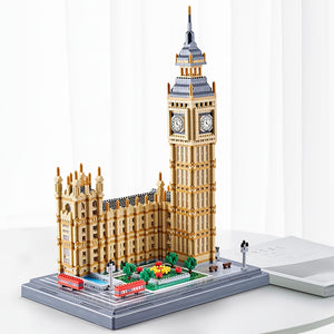 World Landmark Building Model European Style Big Ben London Tower Bridge Building Block Micro Particle Assembly Creative Threedimensional Ornament Gift for Couples 3698 Particle Building Block Assembly Toy