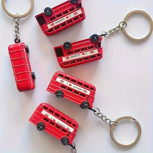 3pcs Vintage British Style DoubleDecker Bus Keychains  Exquisite Metal Models Perfect for Travel Souvenirs and Party Gifts
