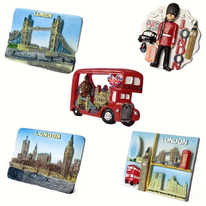 1pc London Cityscape Souvenir Fridge Magnet  Iconic British Architecture Red Bus  Big Ben Ideal for Kitchen or Bedroom Decor Perfect Holiday Gift for Friends Durable Acrylic Magnet Kitchen Magnet