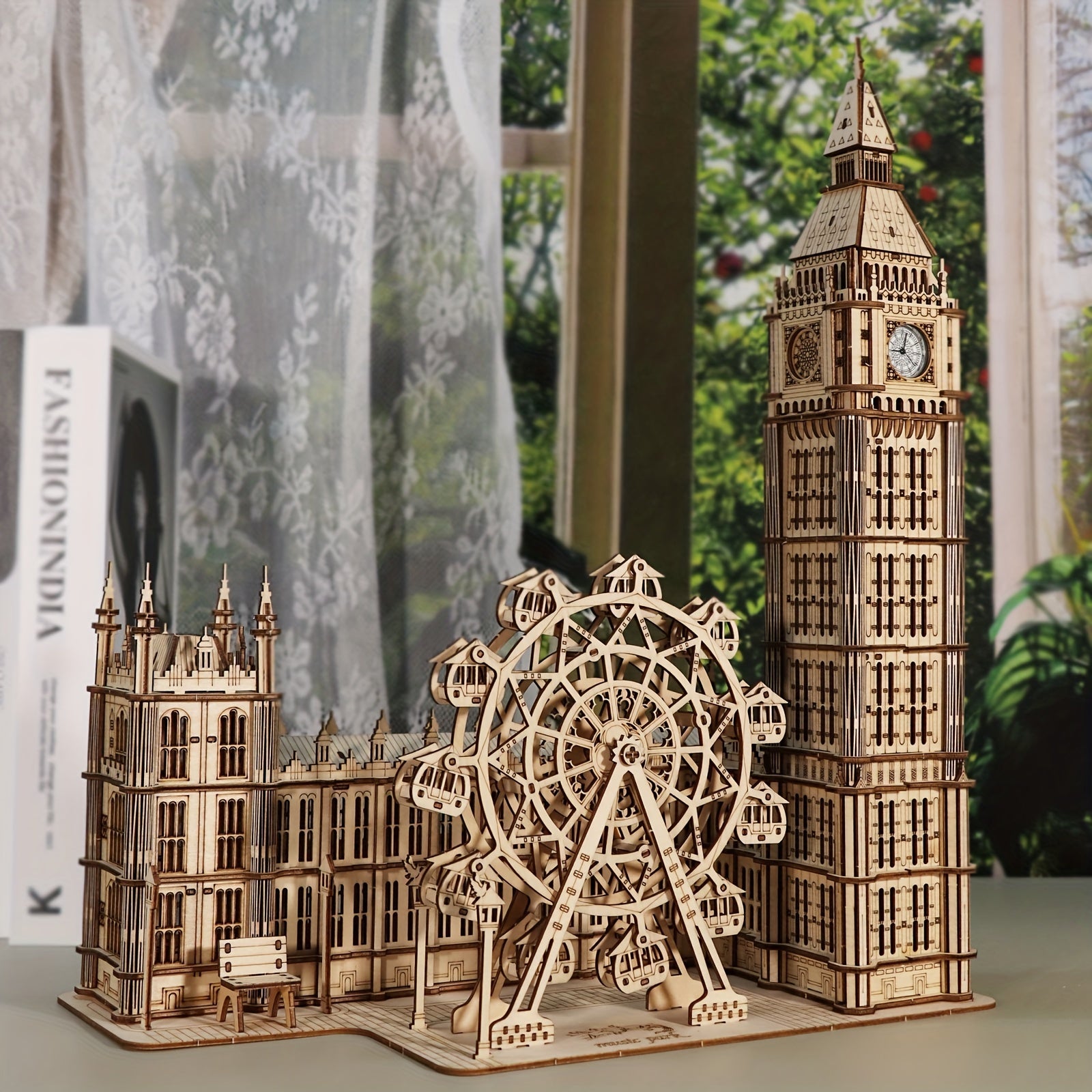 DIY 3D Wooden Big Ben Puzzle  Handcrafted Model Building Kit White Creative Desktop Clock Home Decor Unique Gift Idea
