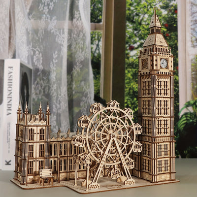 DIY 3D Wooden Big Ben Puzzle  Handcrafted Model Building Kit White Creative Desktop Clock Home Decor Unique Gift Idea