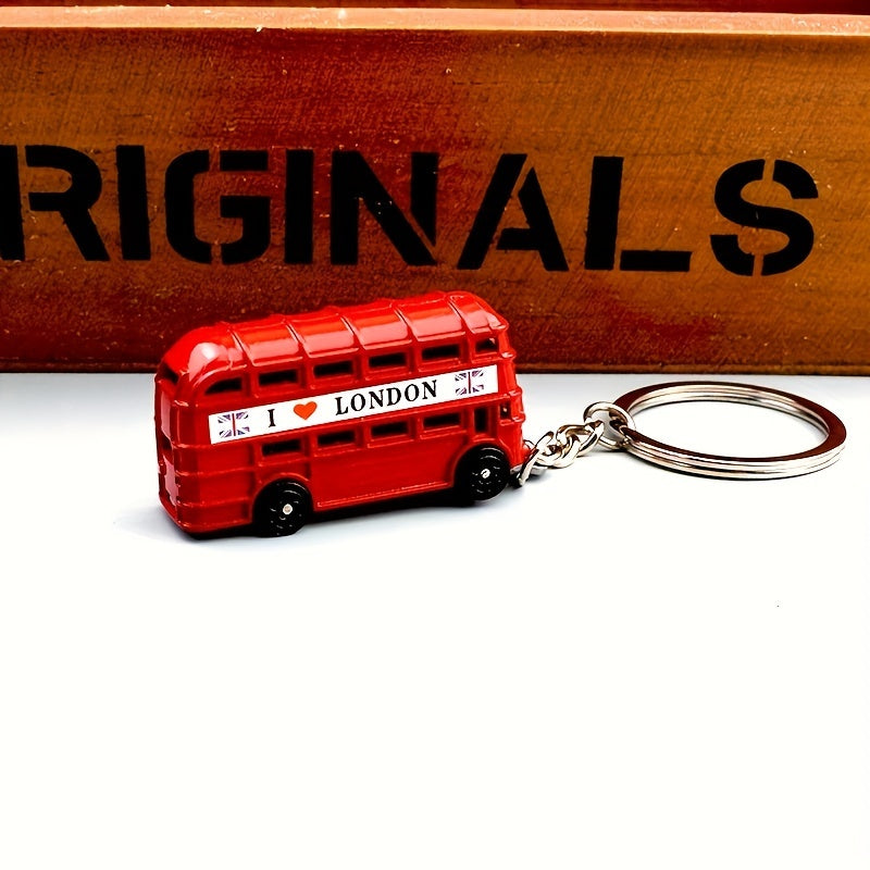 DoubleDecker London Bus Keychain Alloy Creative Travel Bus Model Keyring Unisex Fashionable British Bus Key Holder Ideal Graduation Gift Single Piece
