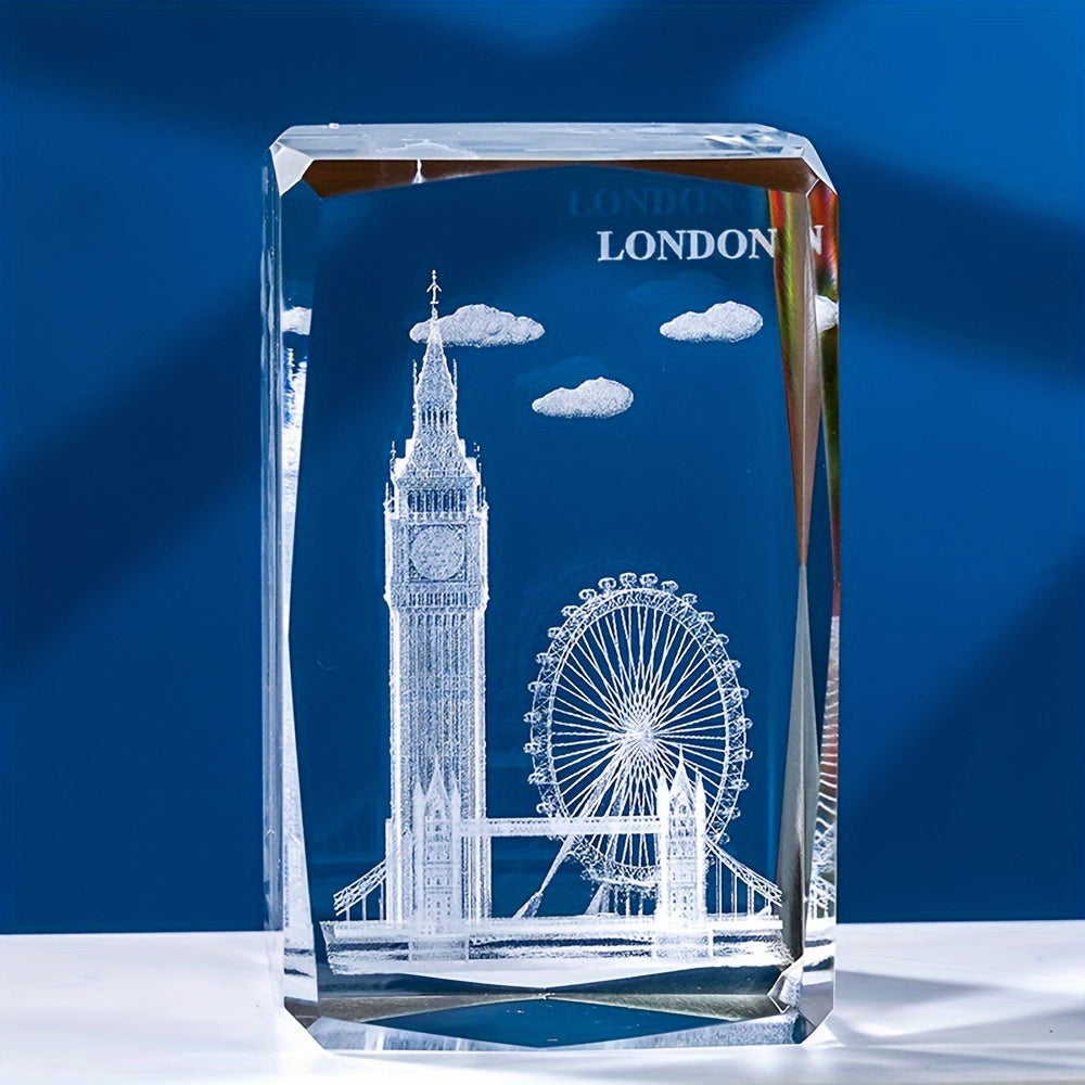 Classic Glass Cube London Souvenir Big Ben Ferris Wheel Tower Bridge  Perfect for Christmas Valentines Day Fathers Day Mothers Day Graduation  No Electricity Required