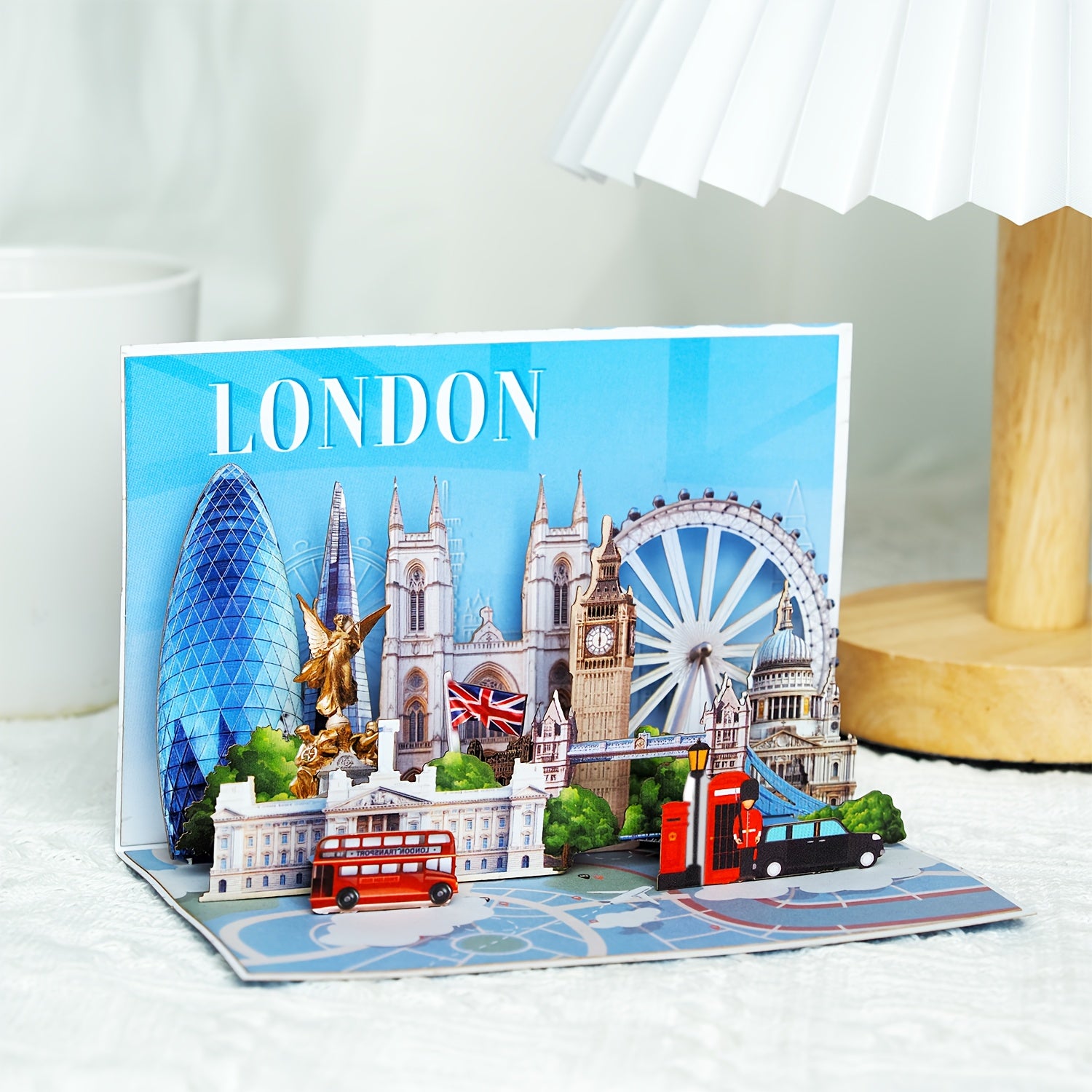 1pc London Cityscape PopUp Card  3D UK Skyline Greeting with Iconic Landmarks Red Bus  Big Ben  Perfect for Birthdays Christmas MotherS Day  New Home Celebrations  Paper Crafted London Souvenir British Decorations